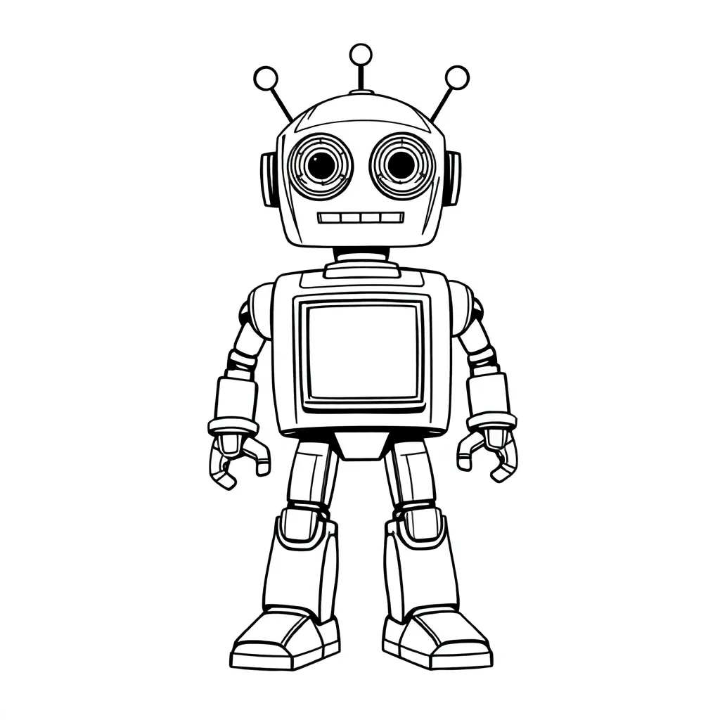 Robot coloring page