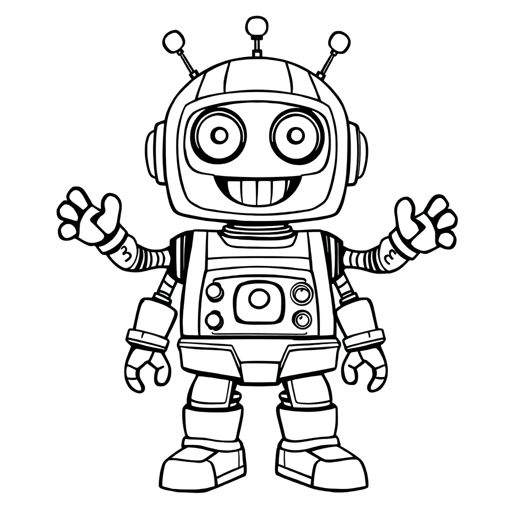 Robot coloring page