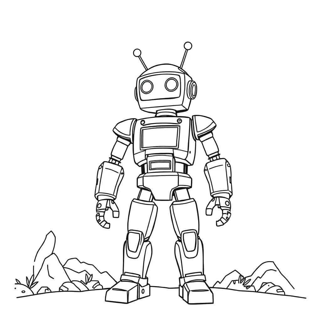 Robot coloring page