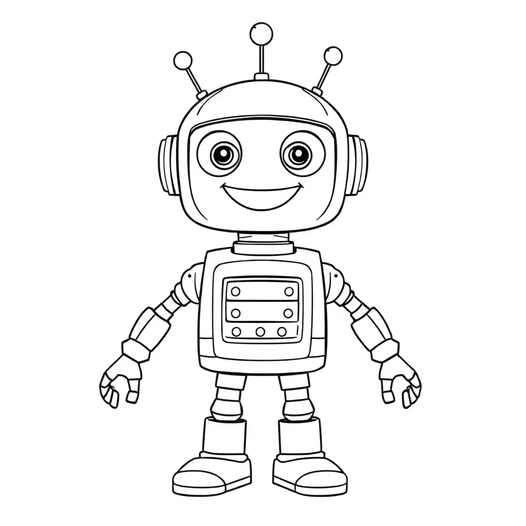 Robot coloring page