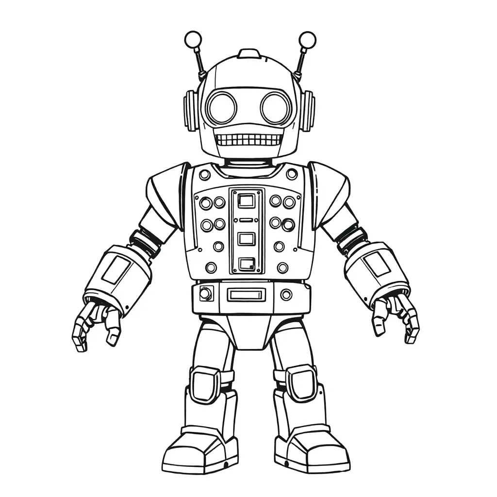 Robot coloring page