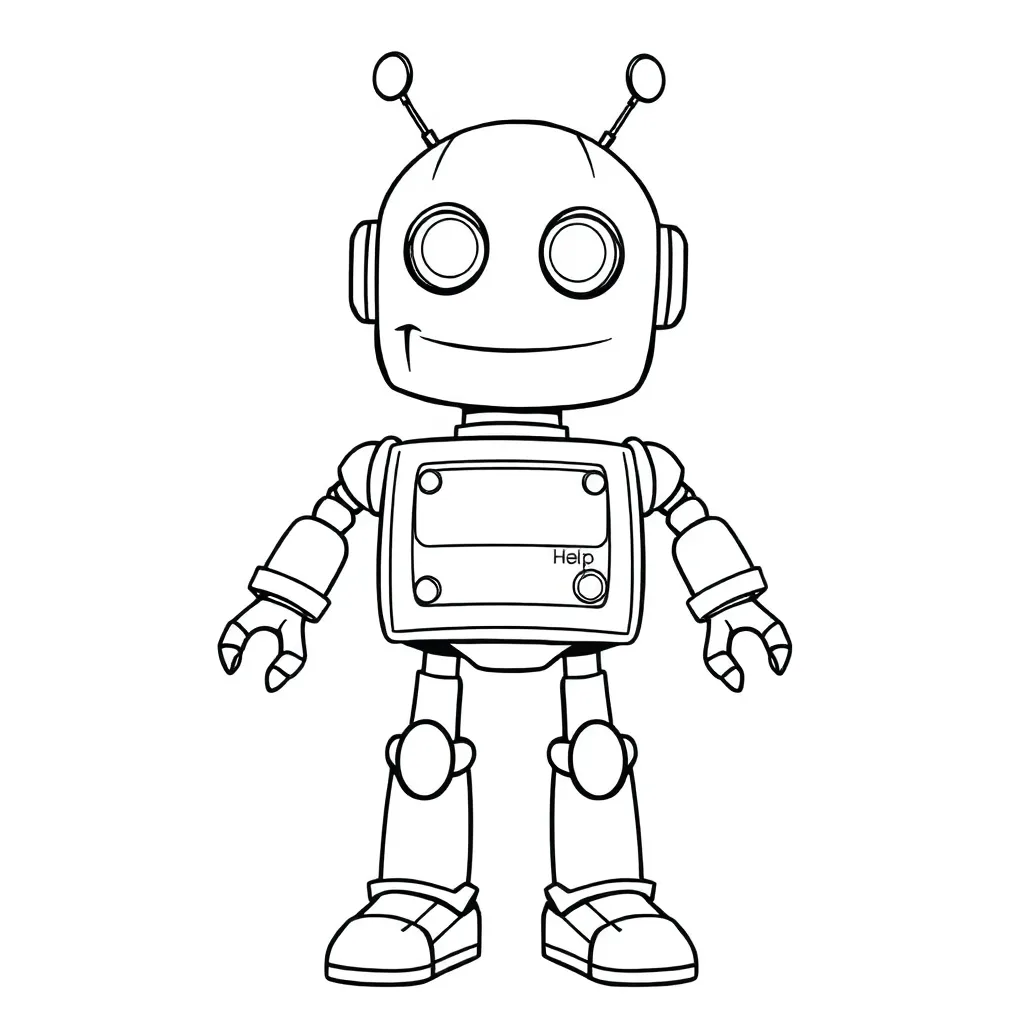 Robot coloring page