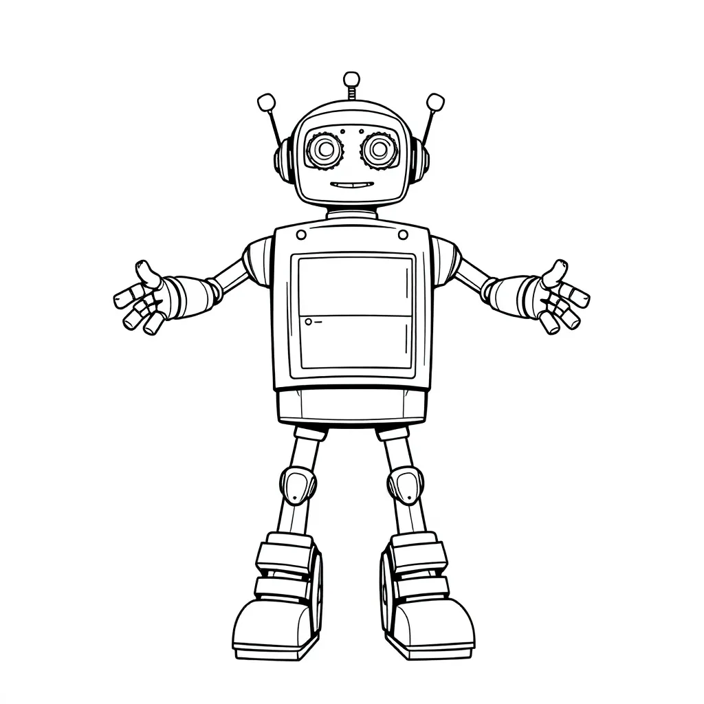 Robot coloring page