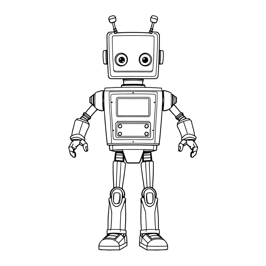 Robot coloring page