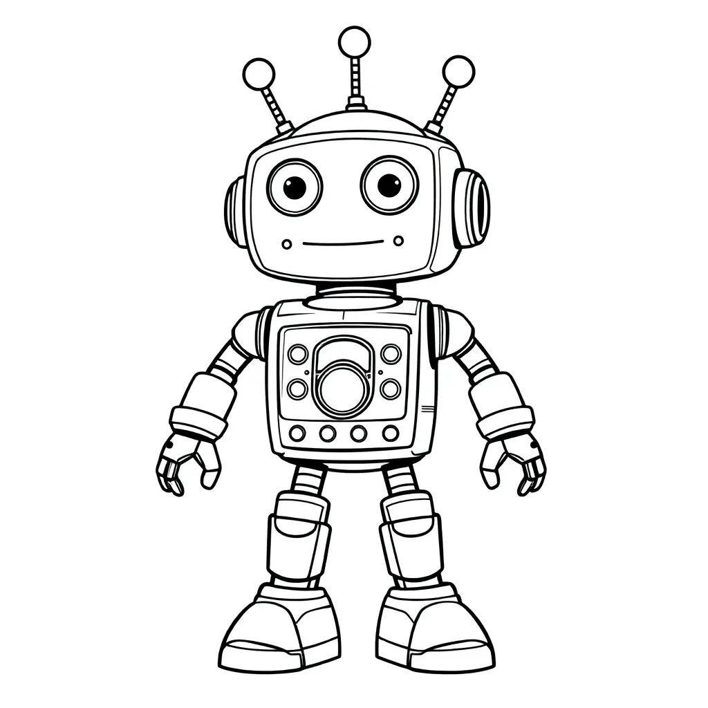 Robot coloring page