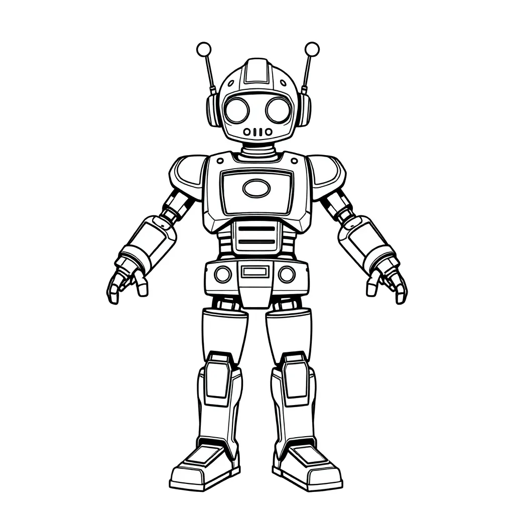 Robot coloring page