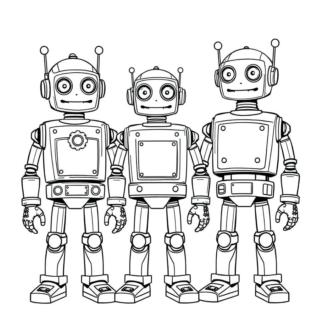 Robots coloring page