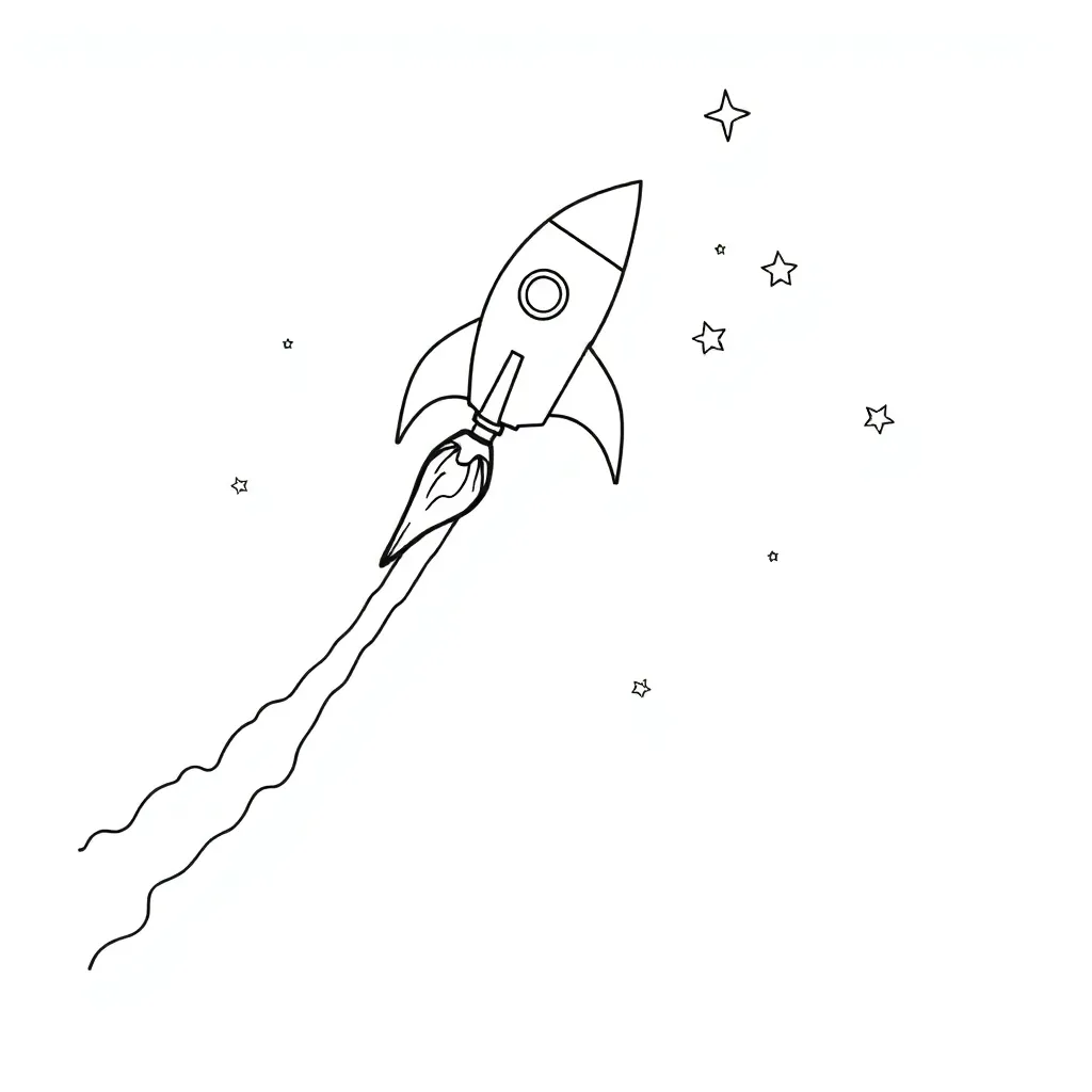 Rocket coloring page