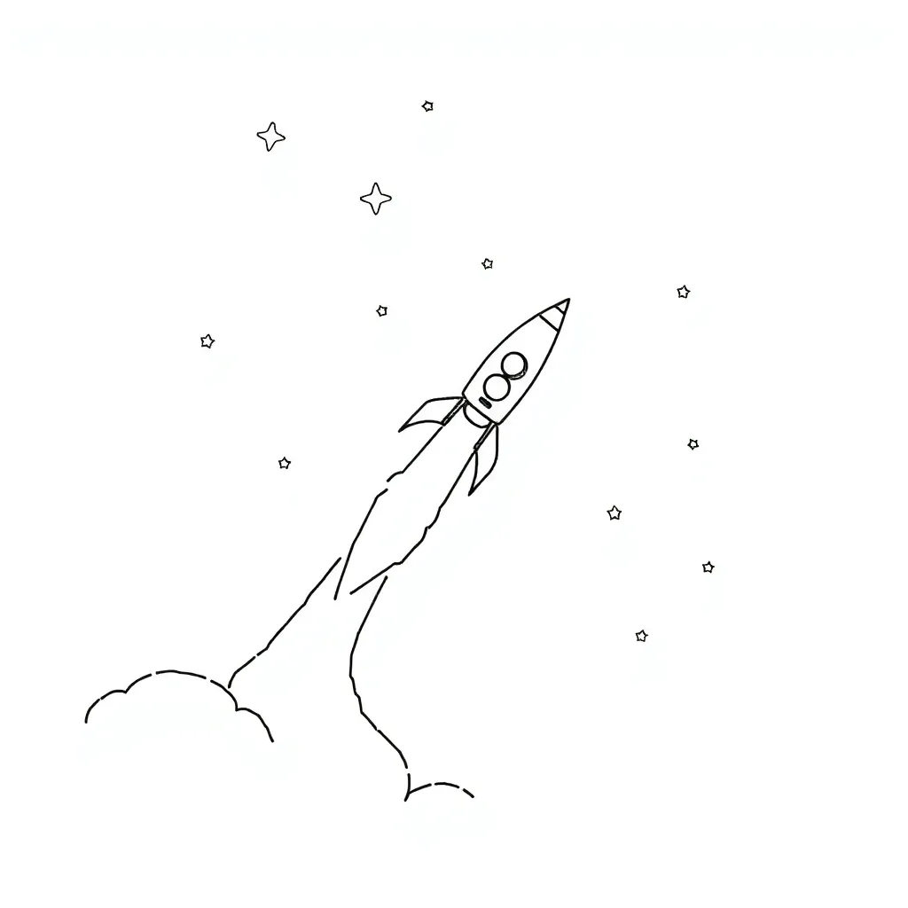 Rocket coloring page