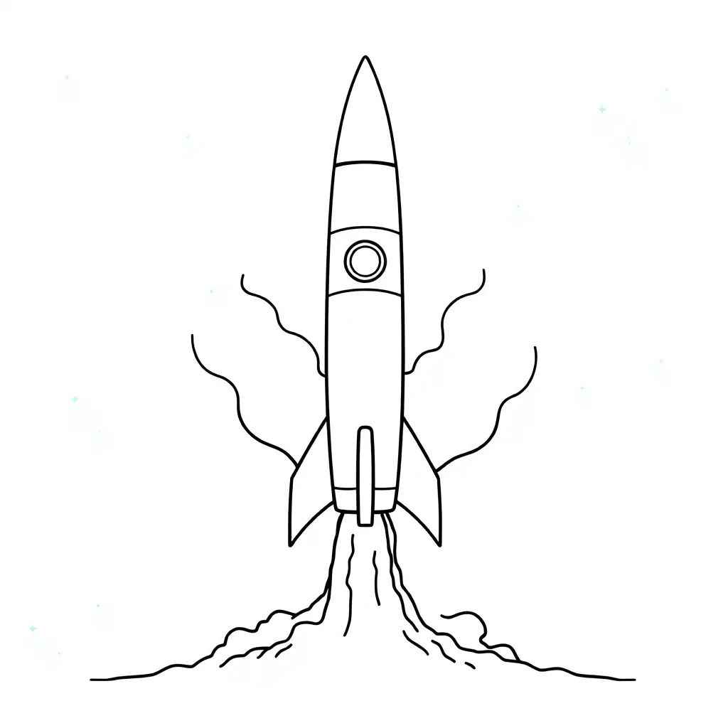 Rocket coloring page