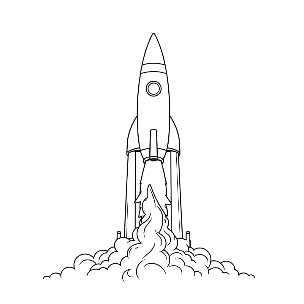 Rocket coloring page