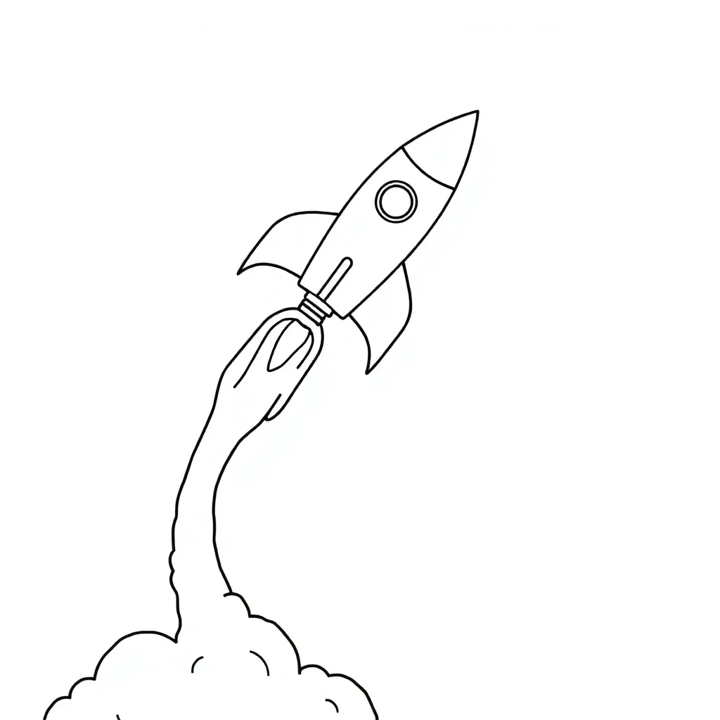 Rocket coloring page