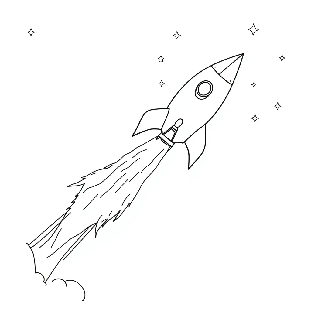 Rocket coloring page