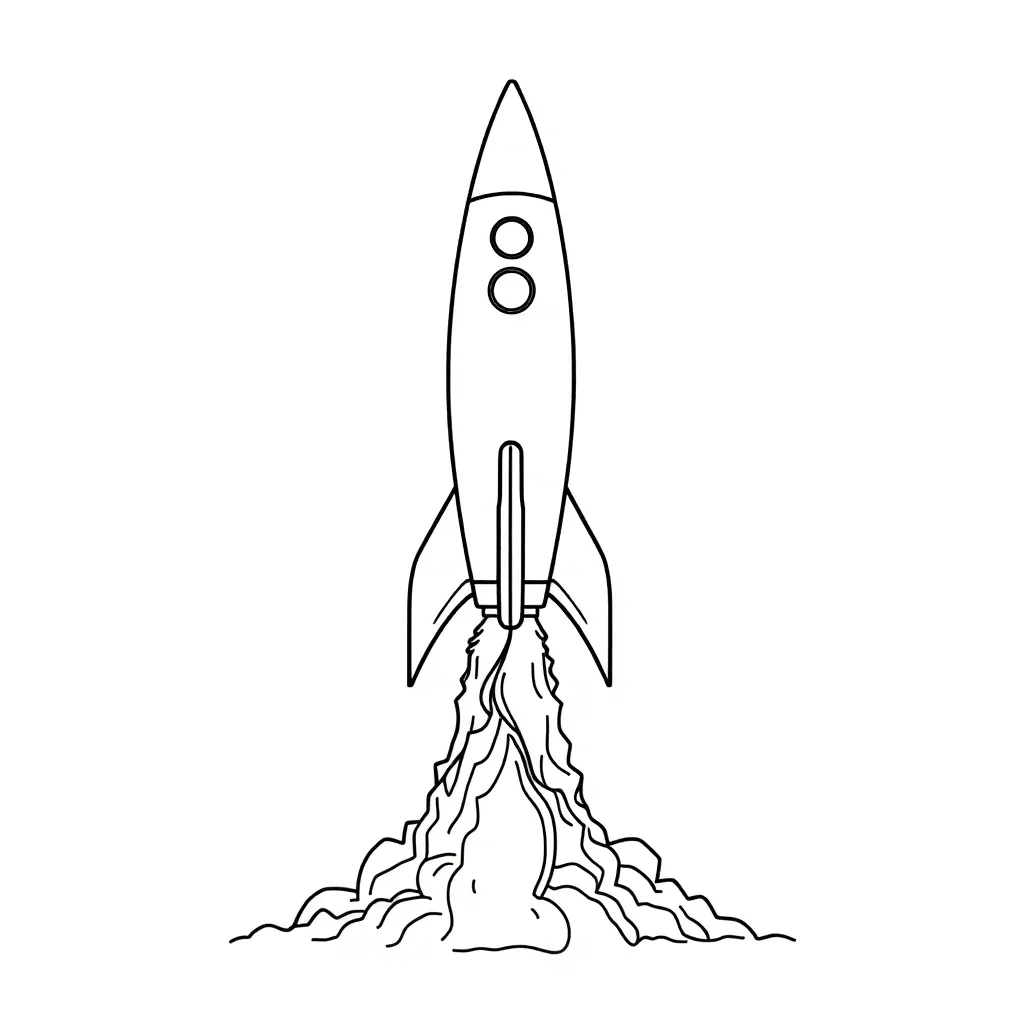 Rocket coloring page