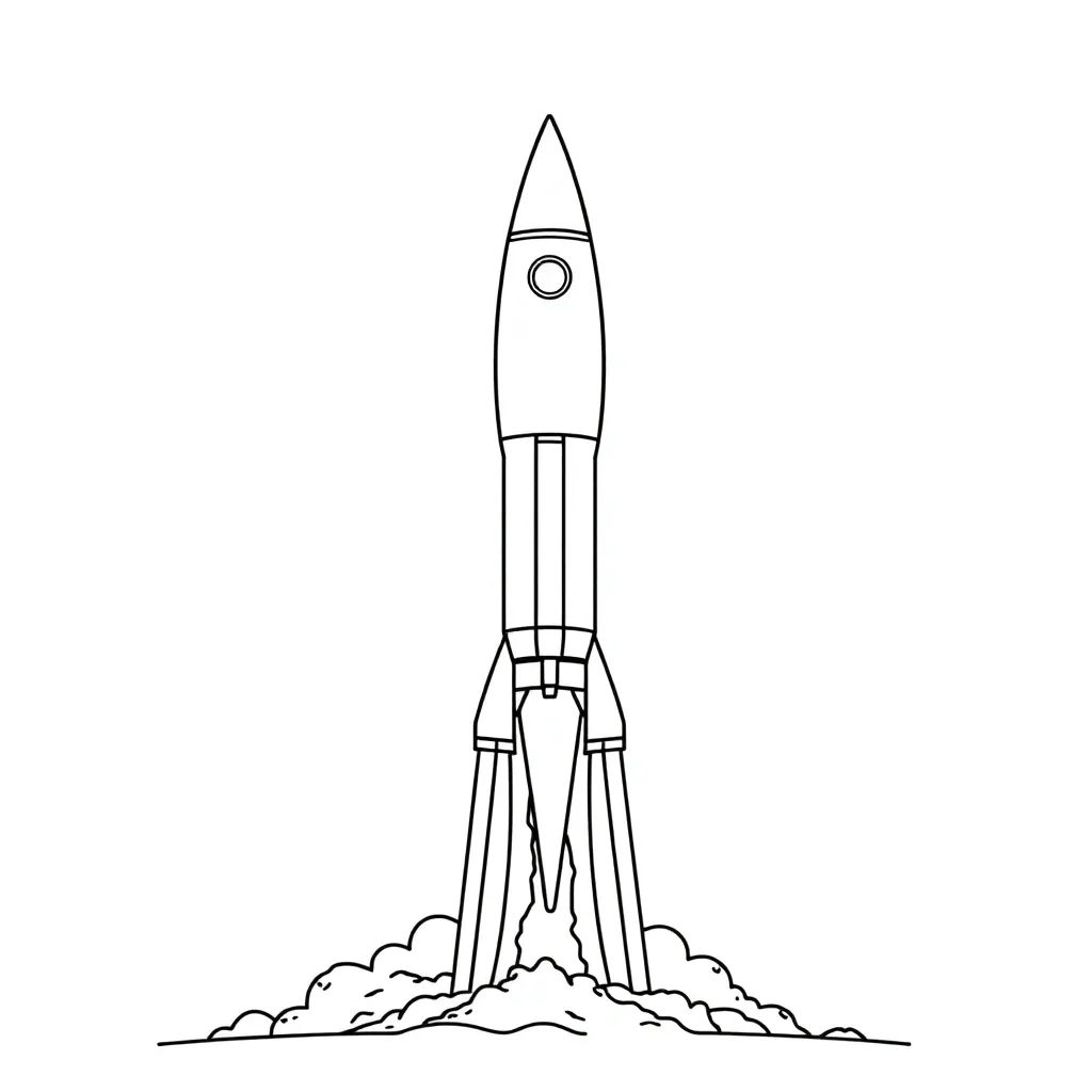 Rocket coloring page