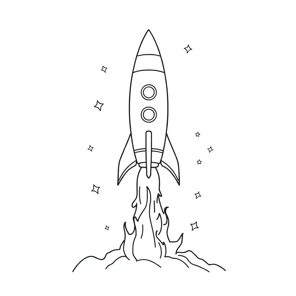 Rocket coloring page