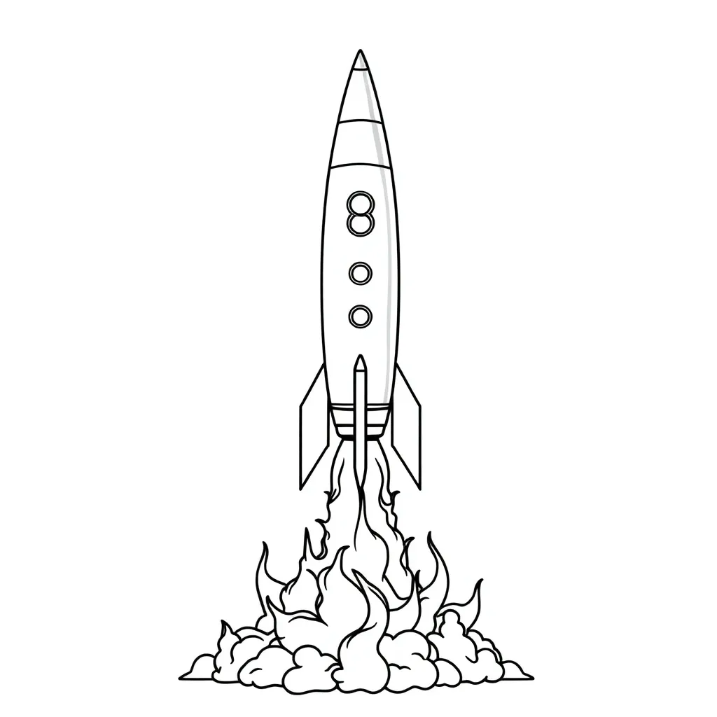 Rocket coloring page