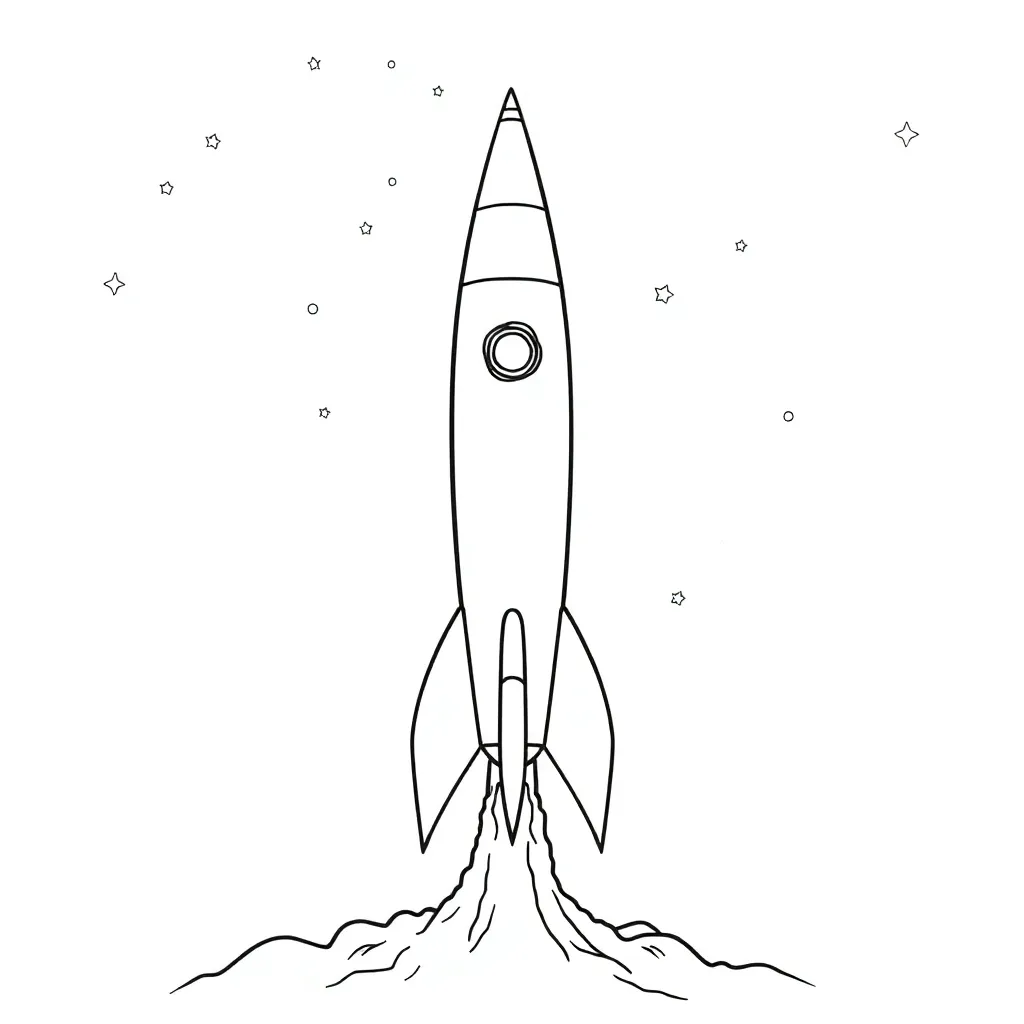 Rocket coloring page