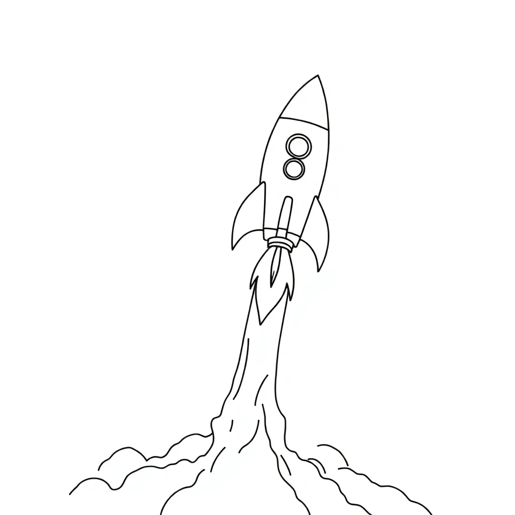 Rocket coloring page