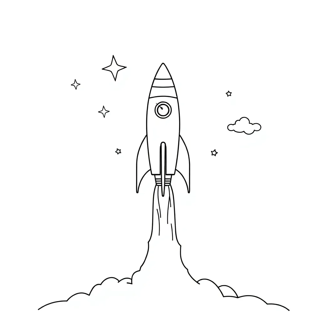 Rocket coloring page