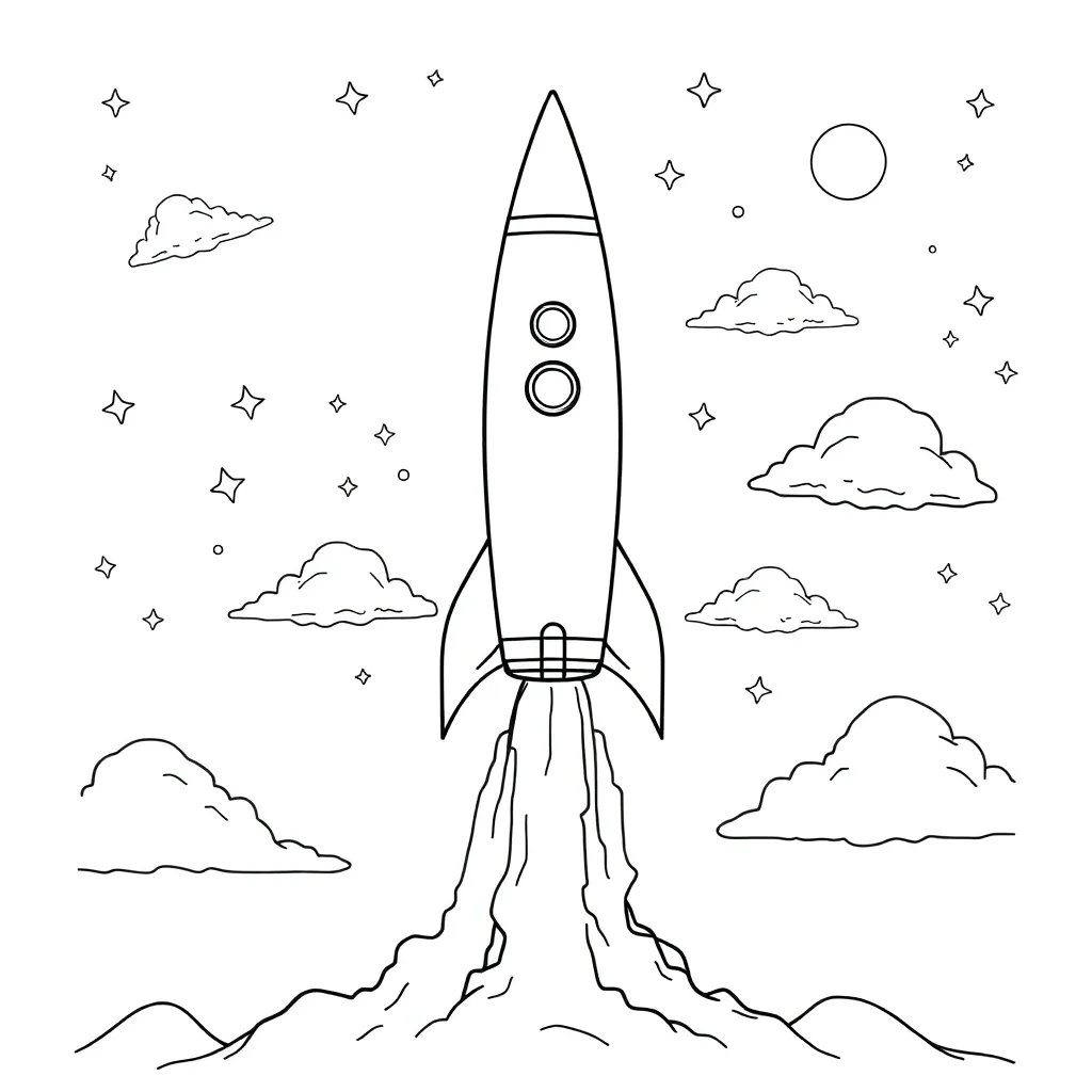 Rocket coloring page