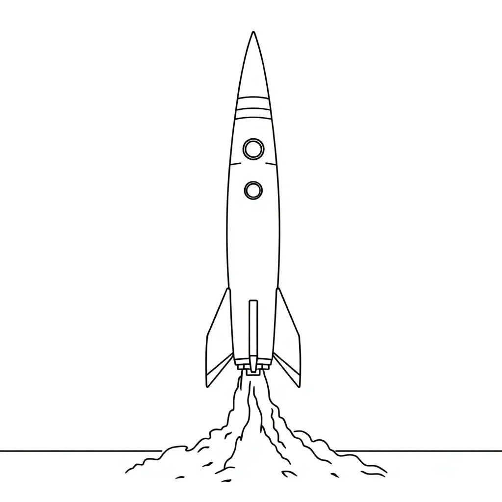 Rocket coloring page