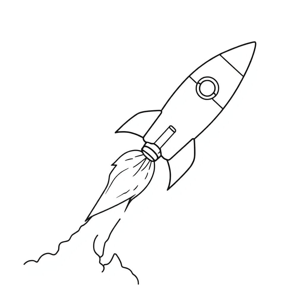 Rocket coloring page