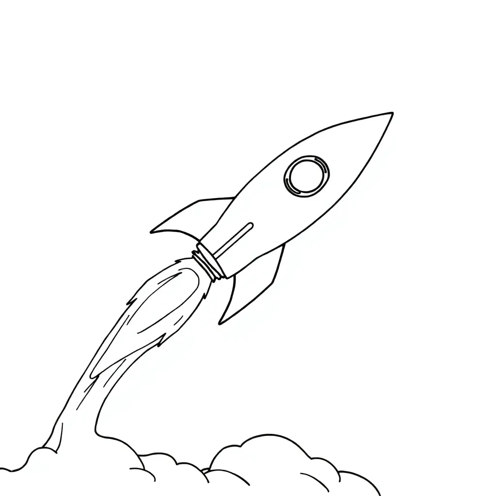 Rocket coloring page