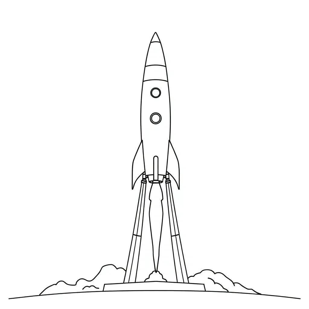Rocket coloring page