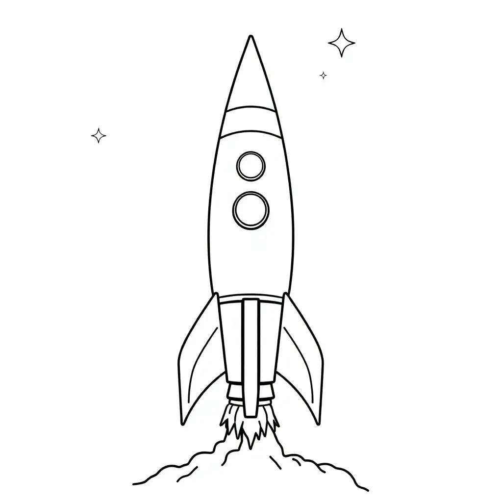 Rocket coloring page