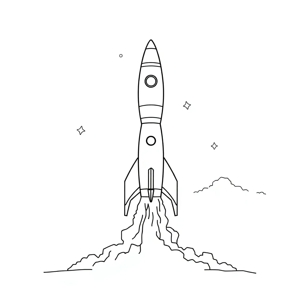 Rocket coloring page