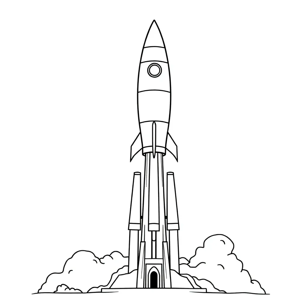 Rocket coloring page