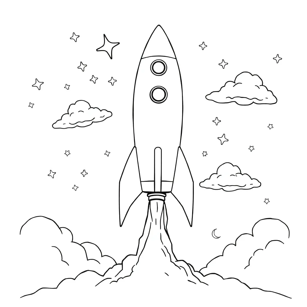 Rocket coloring page