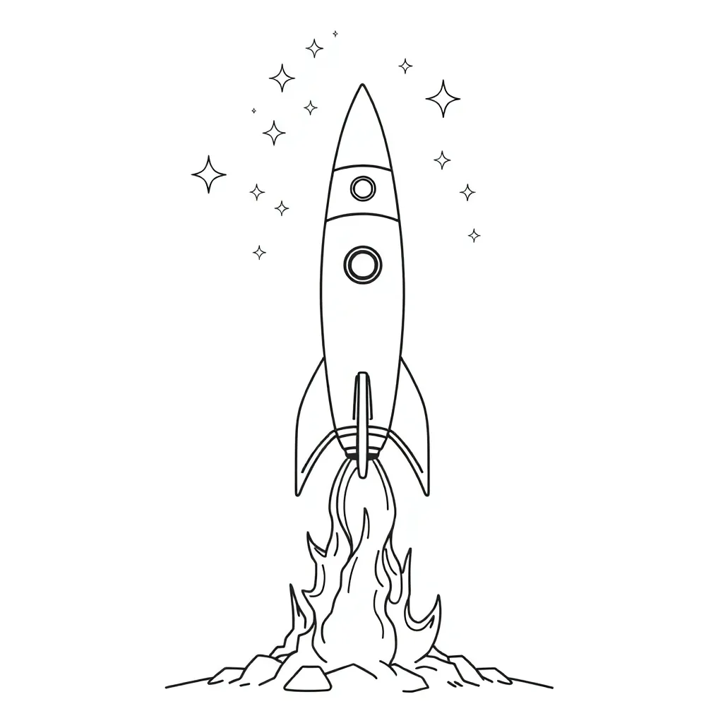 Rocket coloring page