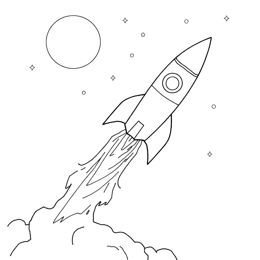 Rocket coloring page
