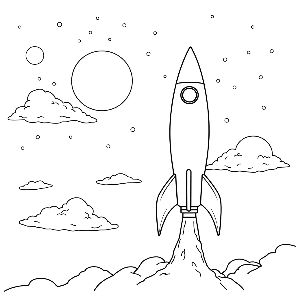 Rocket coloring page