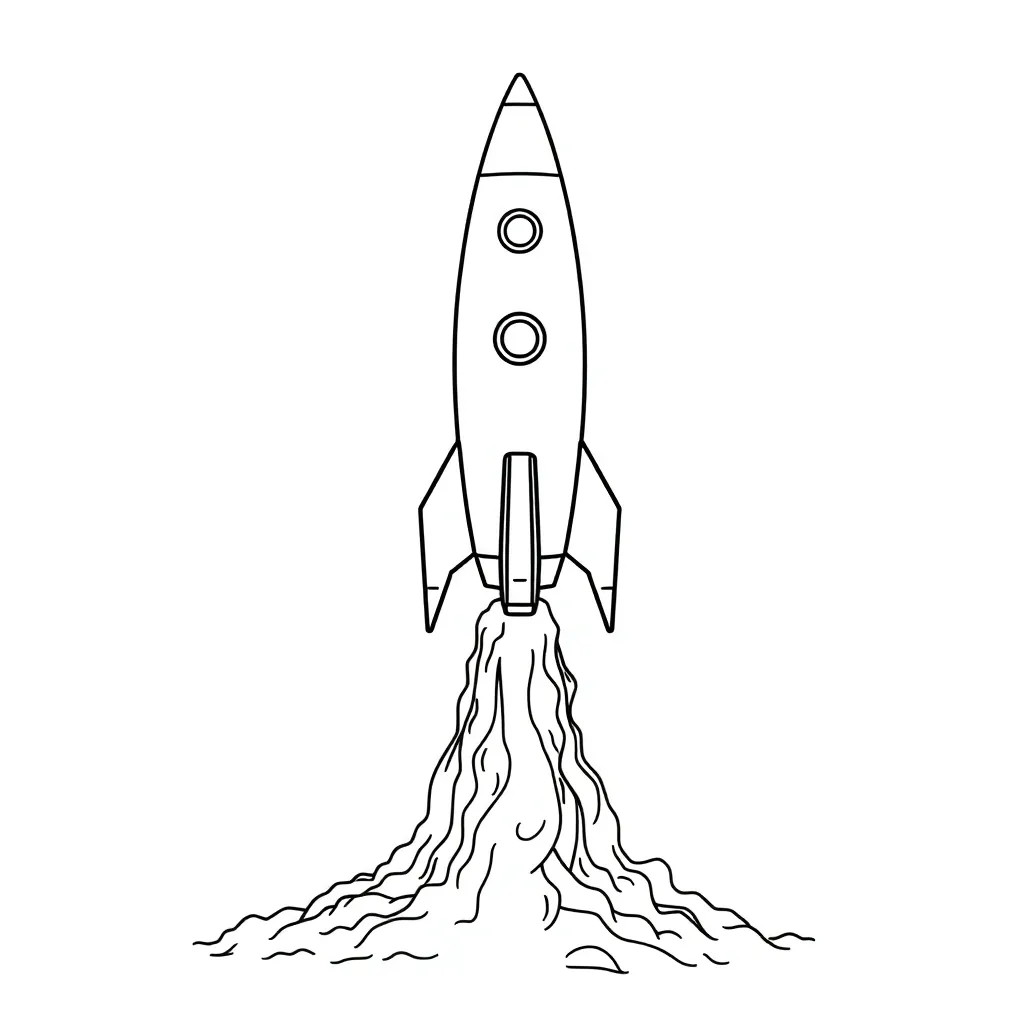 Rocket coloring page