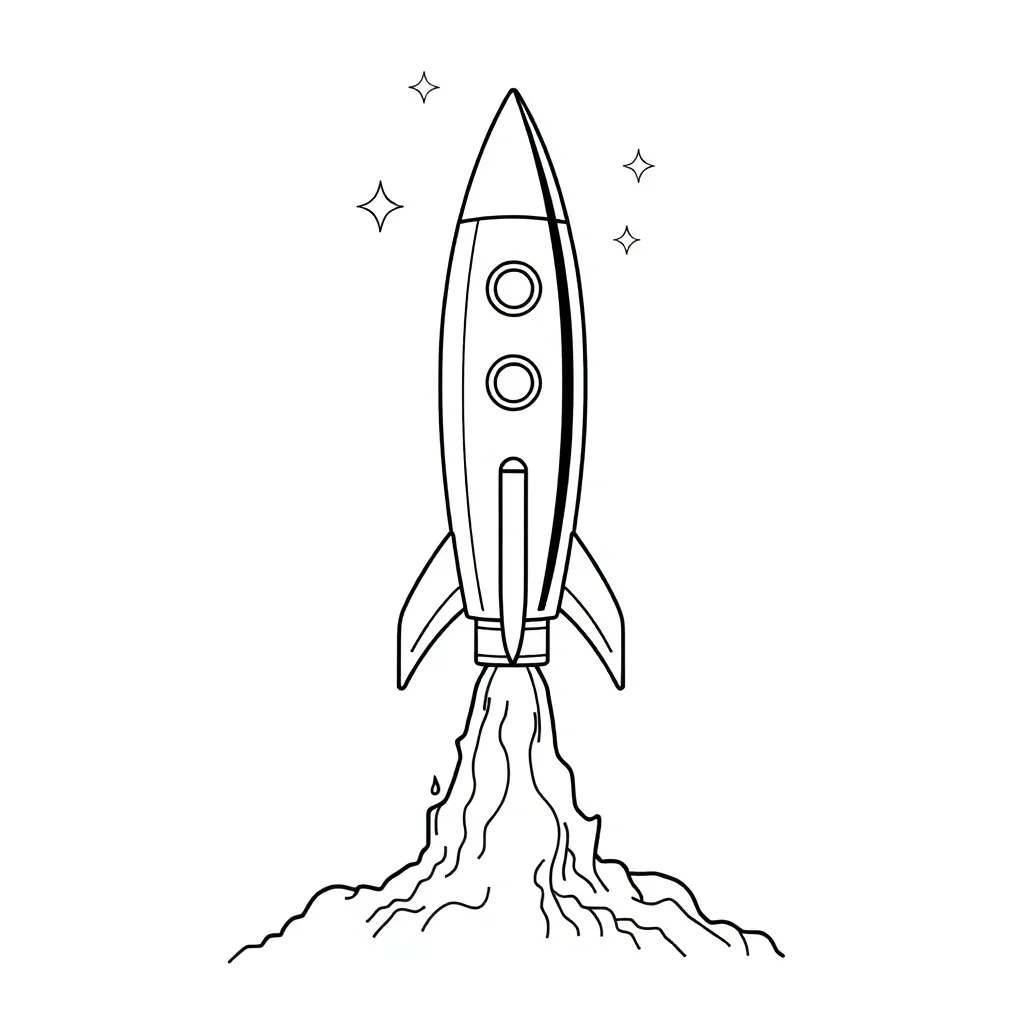 Rocket coloring page