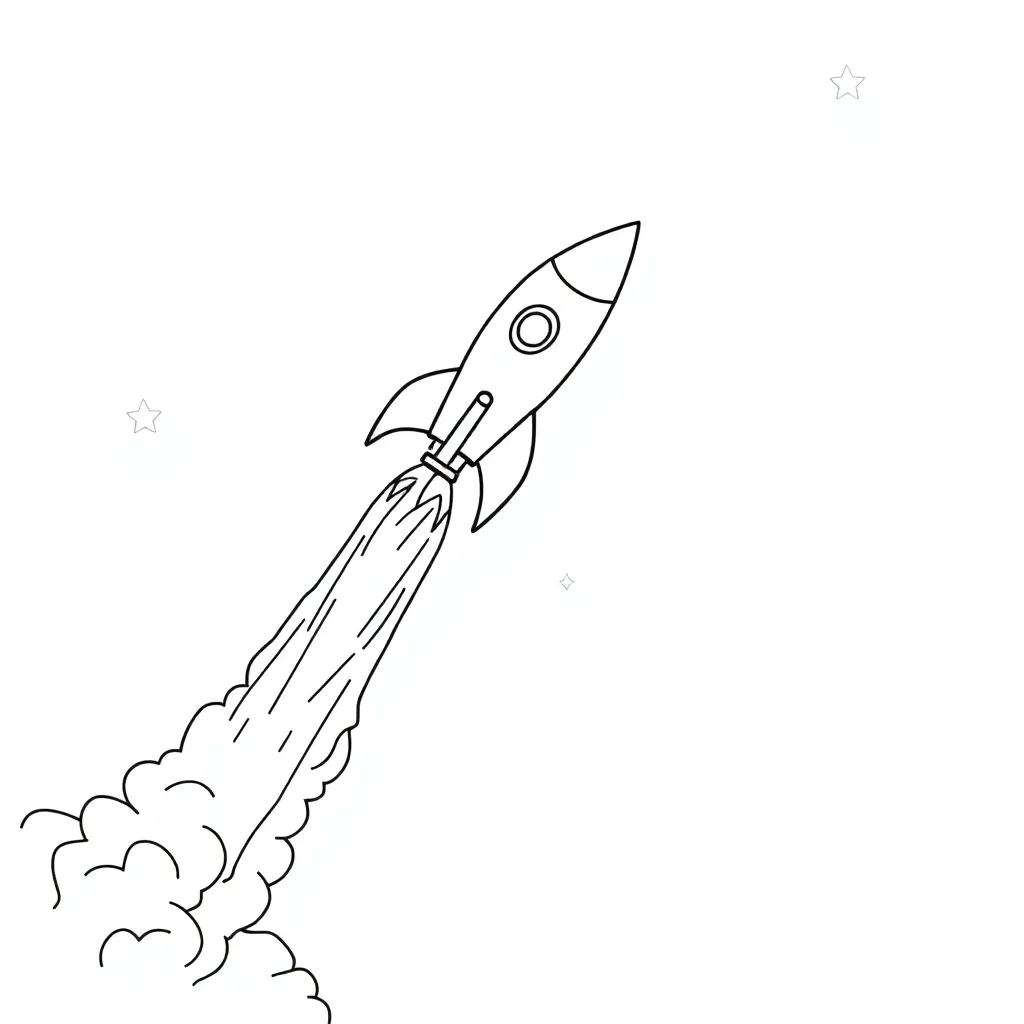 Rocket coloring page
