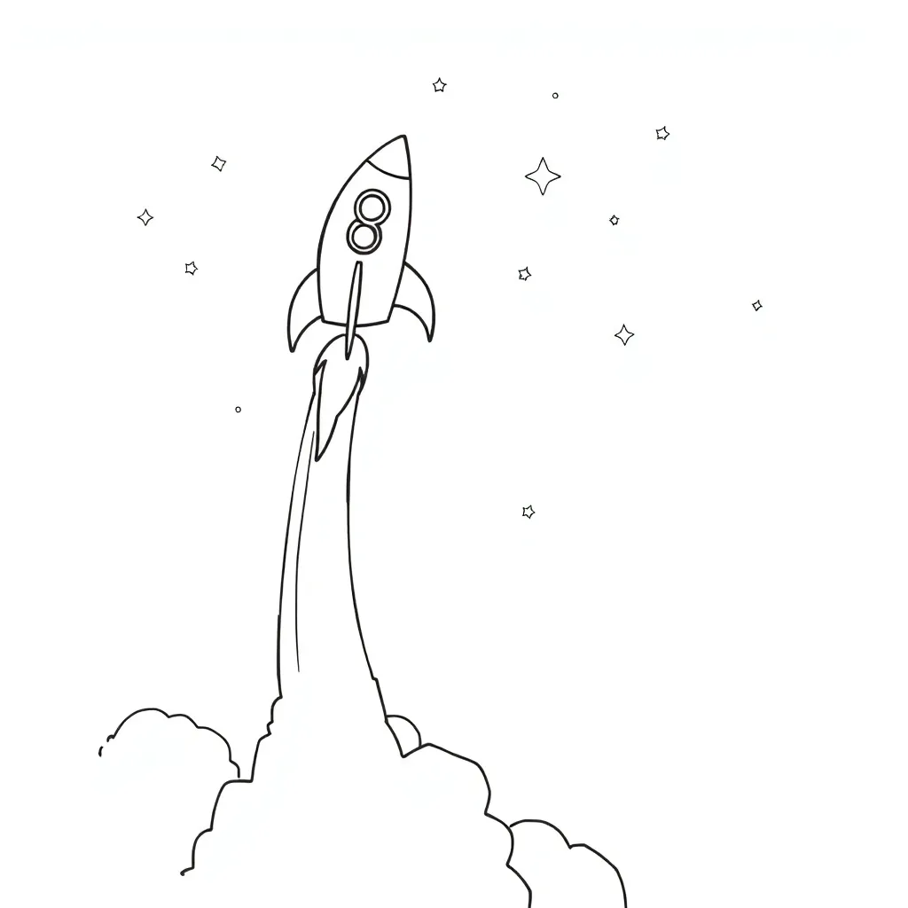 Rocket coloring page