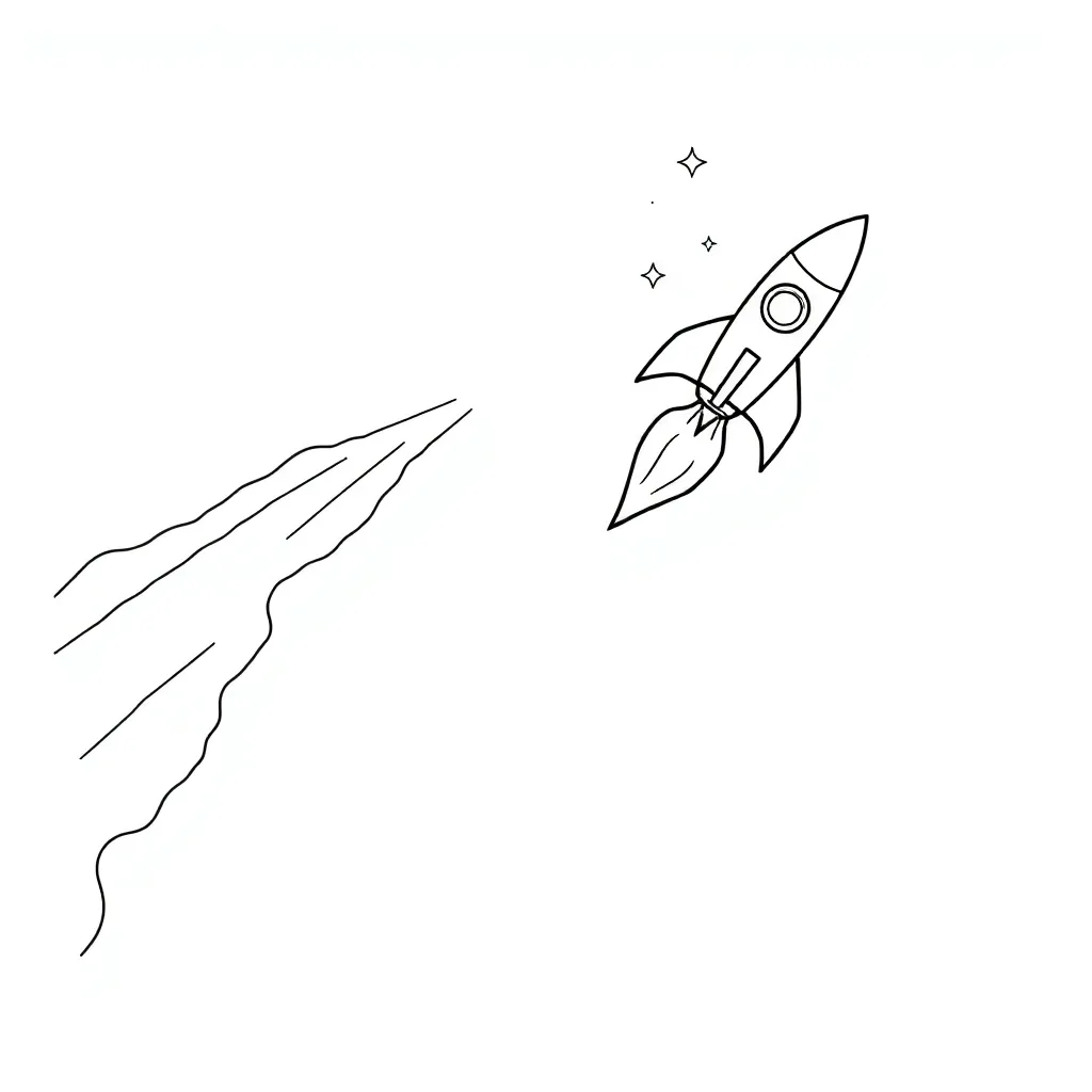 Rocket coloring page