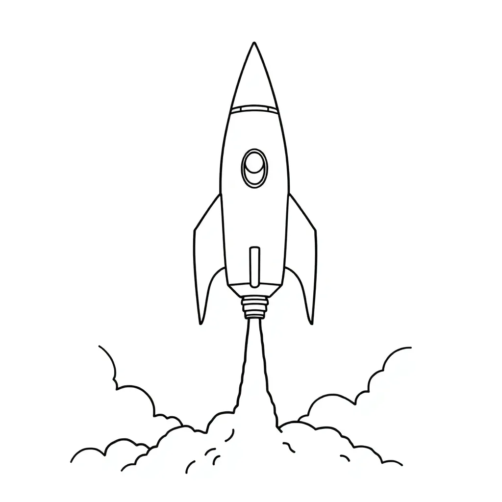 Rocket coloring page