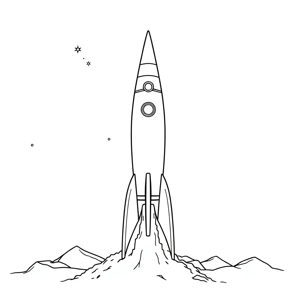 Rocket coloring page