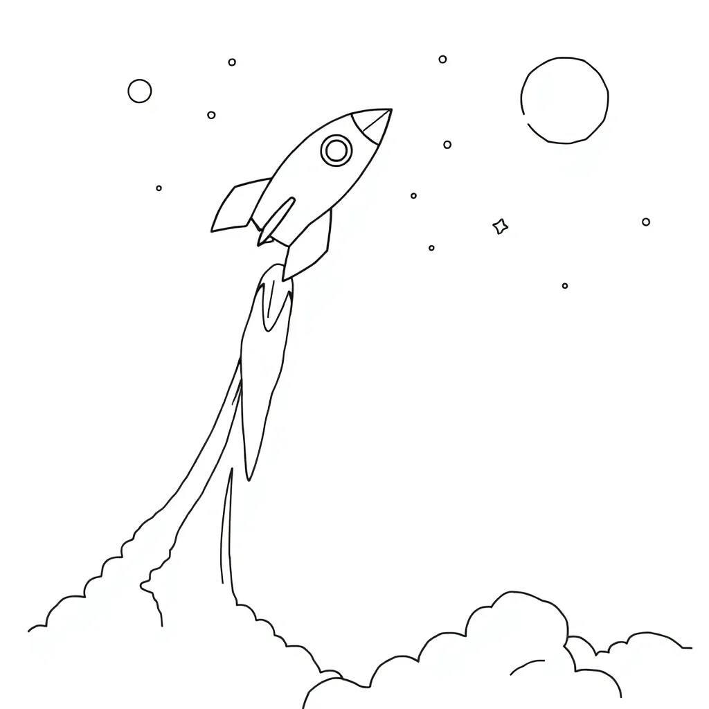 Rocket coloring page