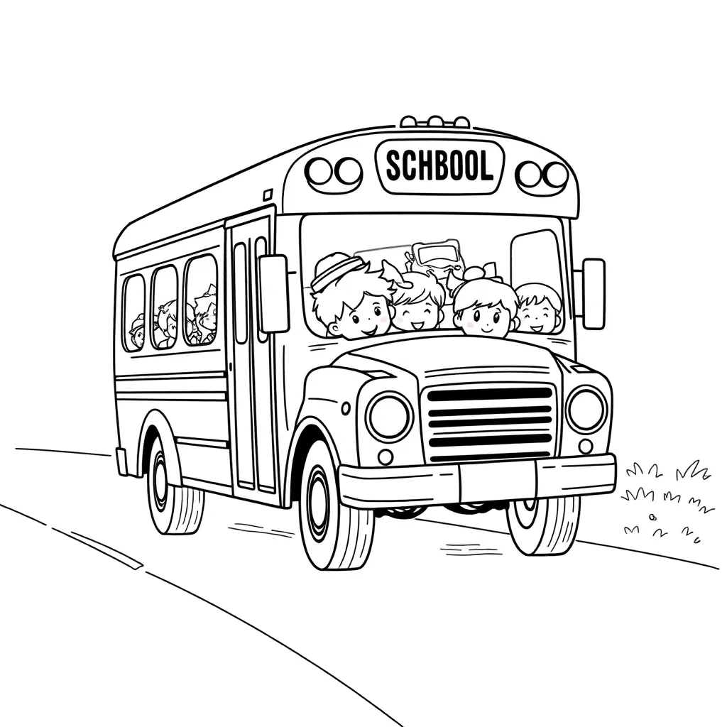 School Bus coloring page