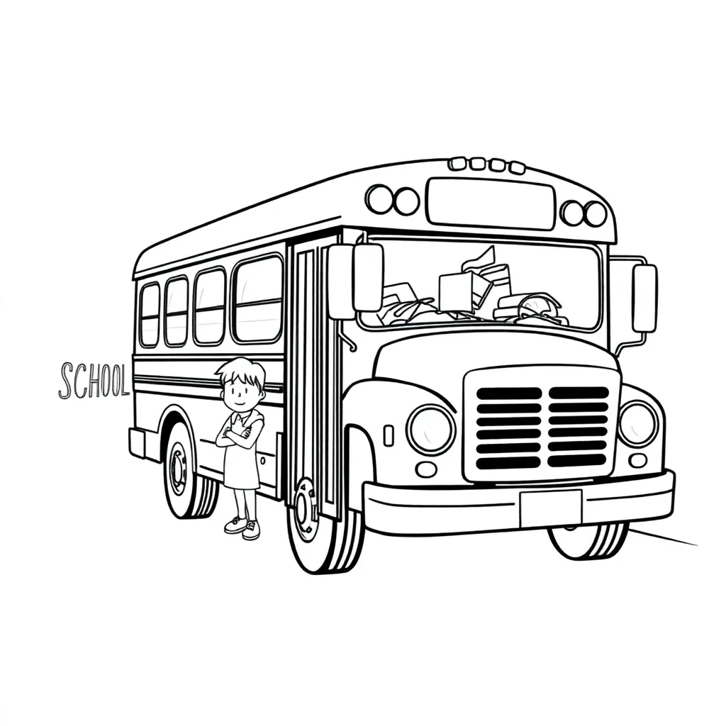 School Bus coloring page