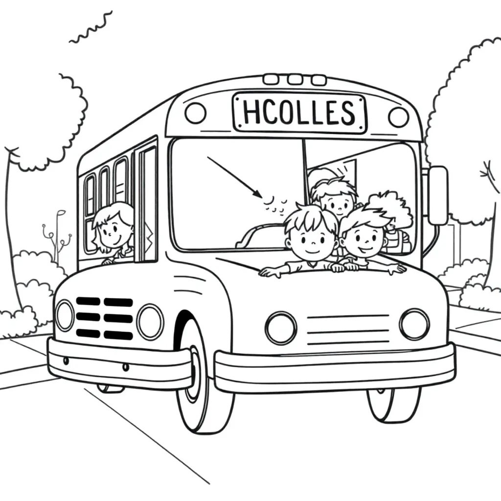 School Bus coloring page