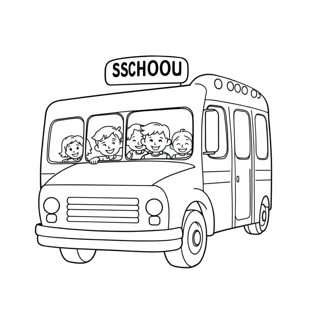 School Bus coloring page