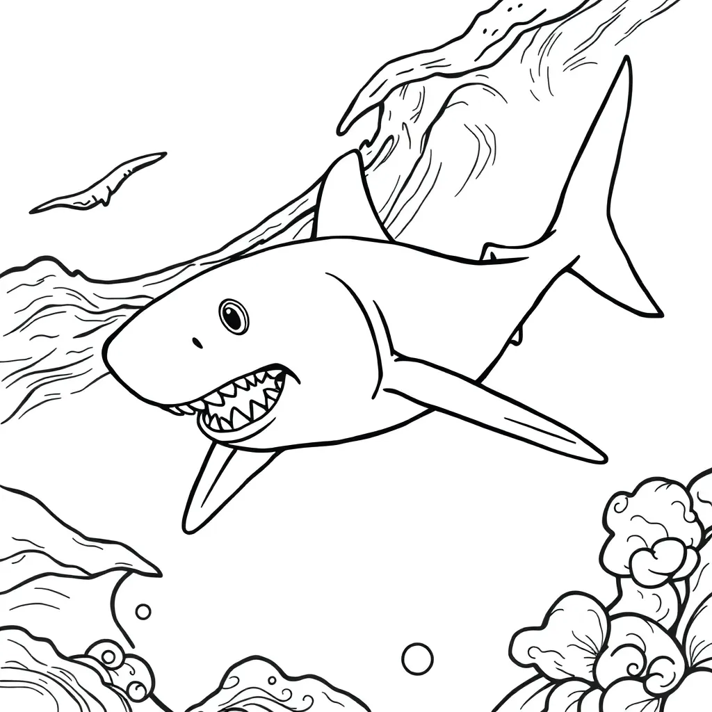 Shark coloring page