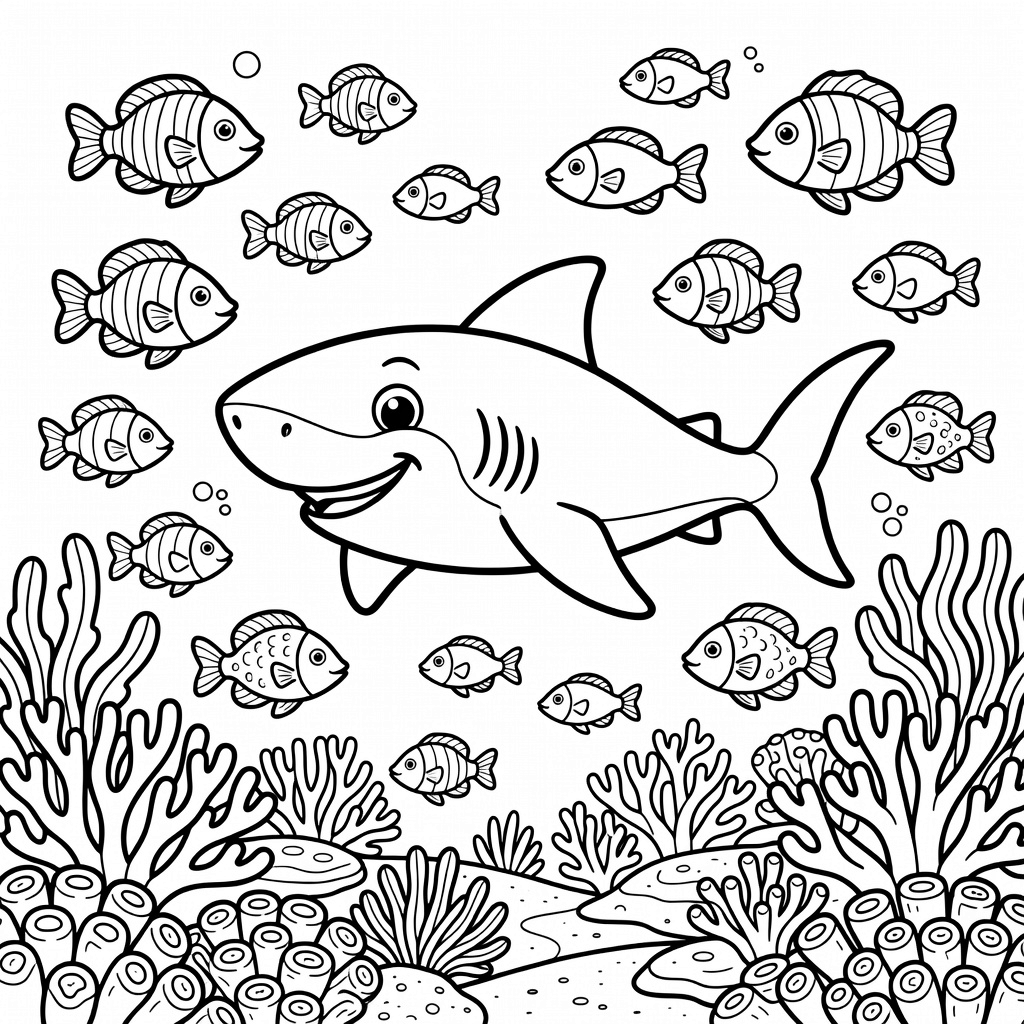 Shark coloring page